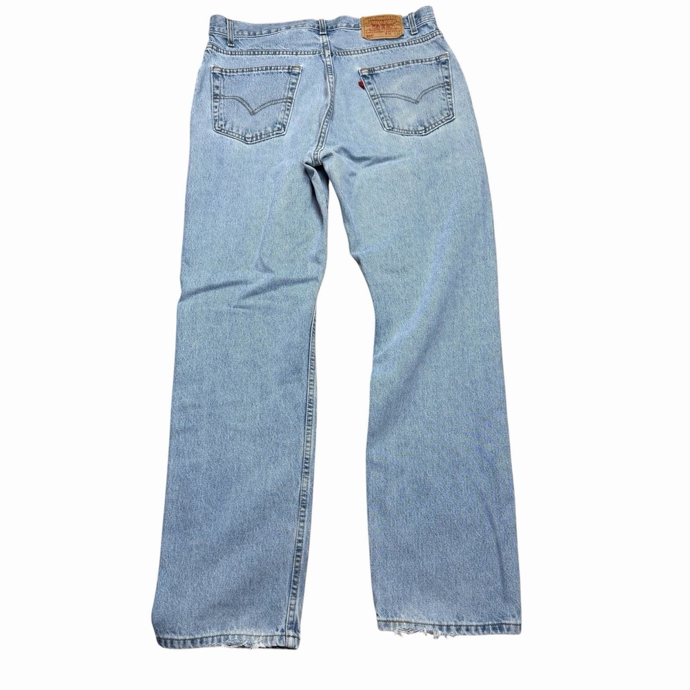 Levi's 505 Men's Jeans Made In Canada Batwings 36x32 Light Wash Straight Leg - Picture 15 of 16